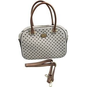 Brangio Italy Creme & Bronze Heart Double Layer With Chrystal Purse 31124-1Clo